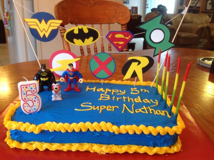 Super Heroes Birthday Sheet Cakes