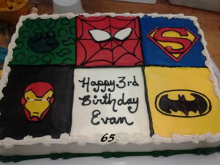 Superhero Birthday Sheet Cake