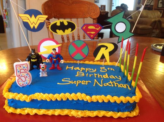 Superhero Sheet Cake