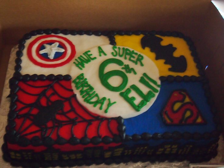 Superhero Sheet Cake