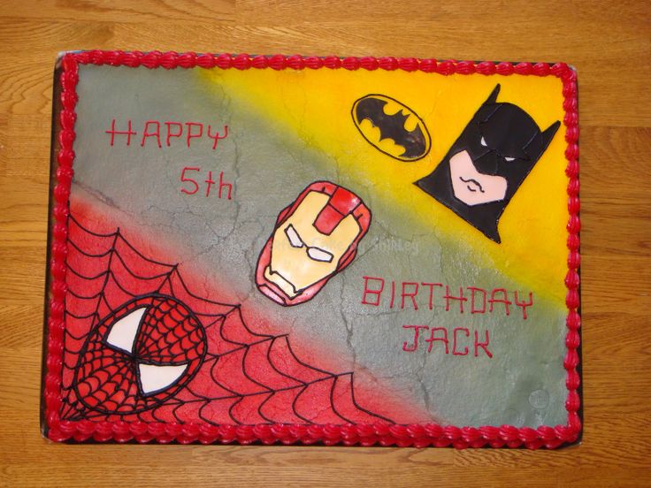 Superhero Sheet Cake