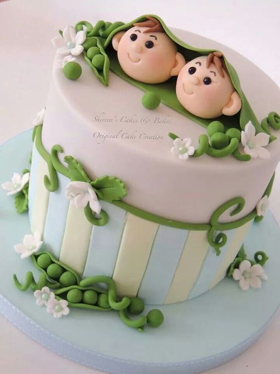 Two Peas in a Pod Baby Shower Cake