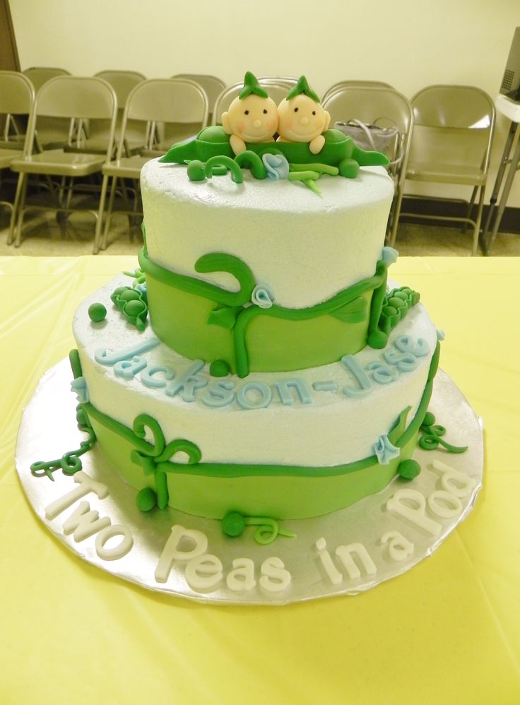 Two Peas in Pod Baby Shower Cake