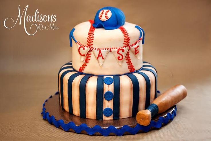 Vintage Baseball Themed Baby Shower Cake