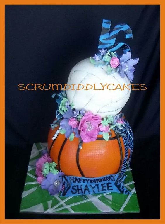 Volleyball & Basketball Birthday Cake