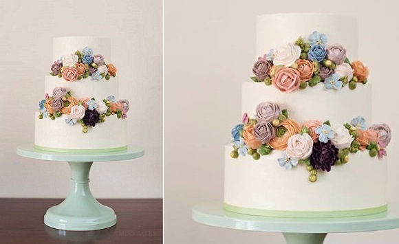 11 Photos of Floral Buttercream Wedding Cakes