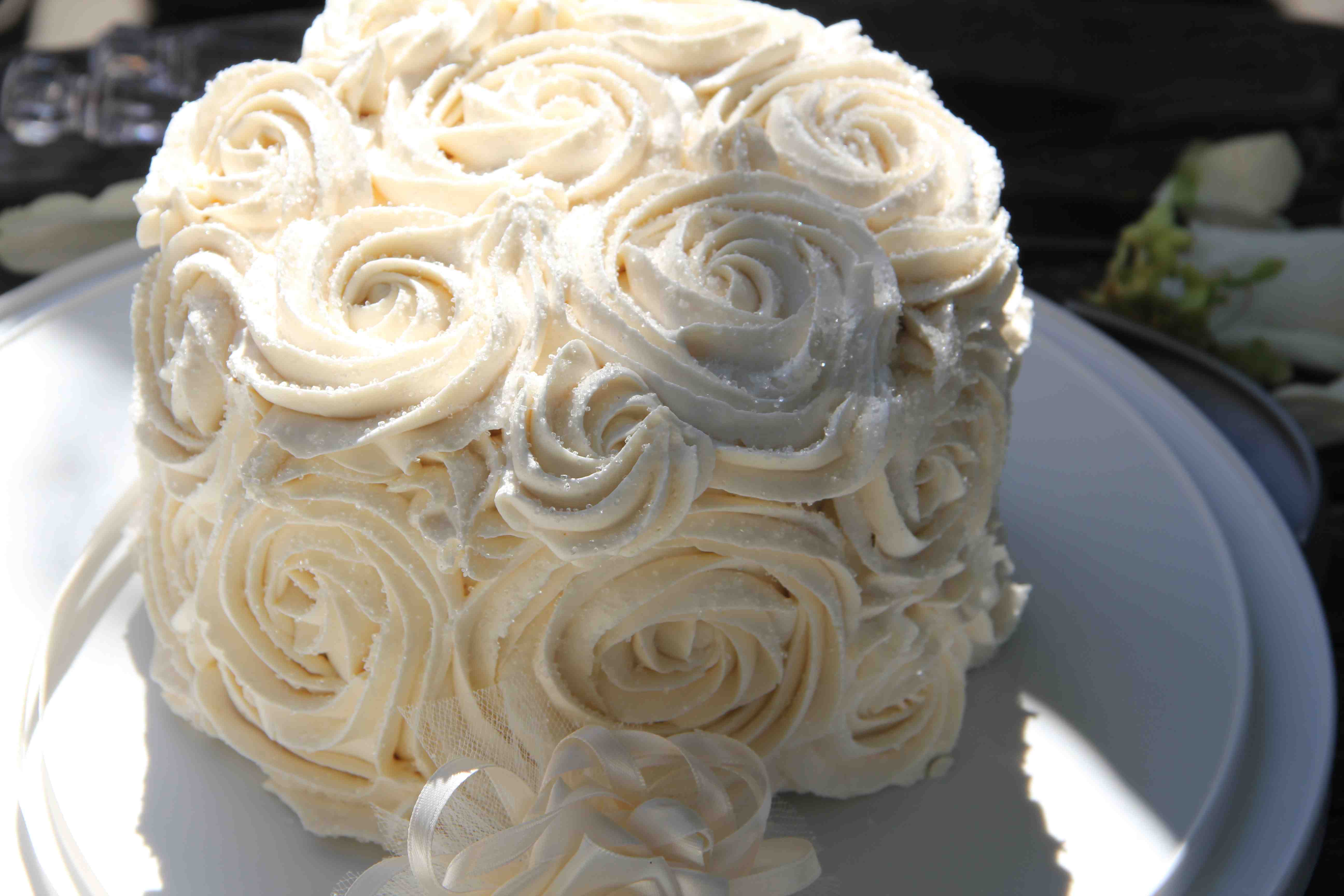 Wedding Cake with Buttercream Roses