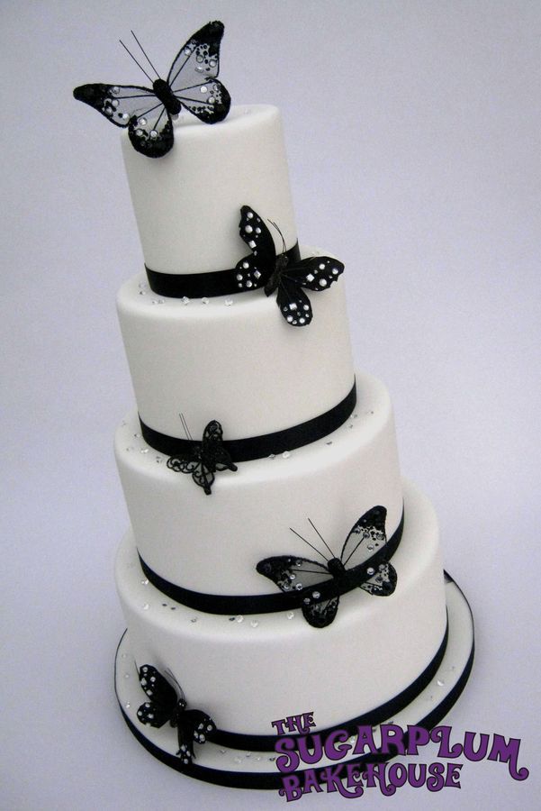 White Butterfly Wedding Cake