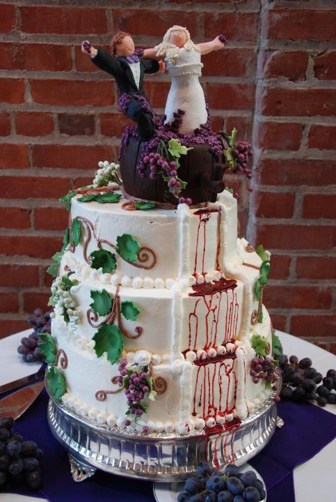 Wine Themed Wedding Cake