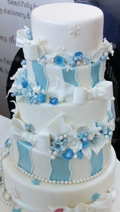 Winter Wonderland Themed Wedding Cake