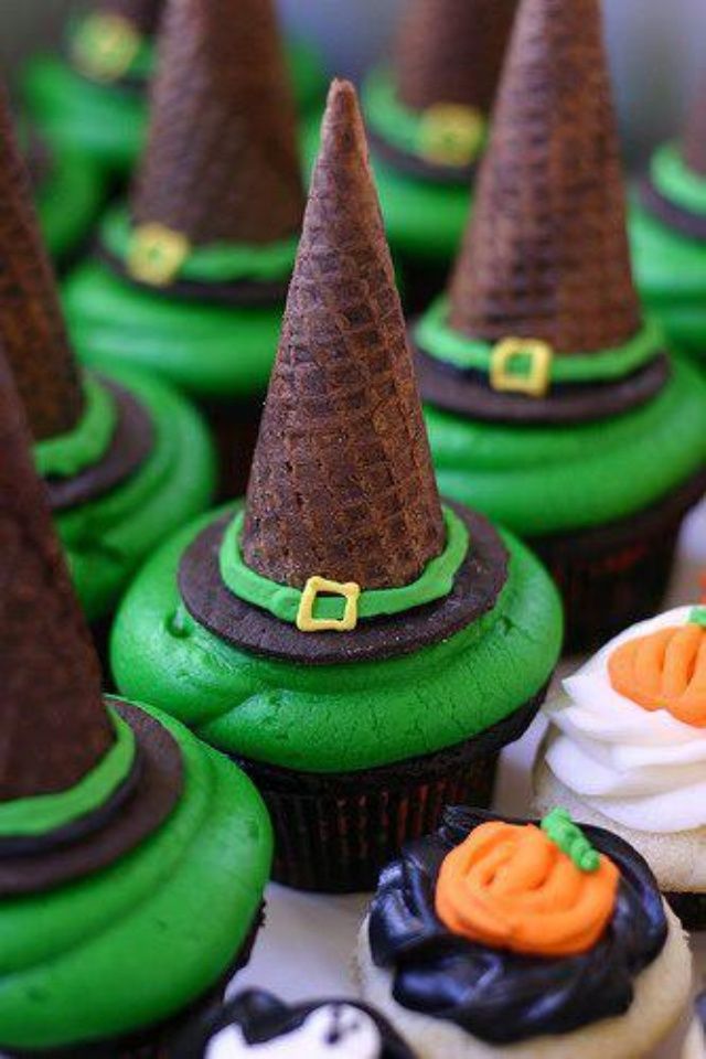 7 Photos of Witch Hat Cupcakes Halloween