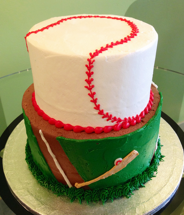 2 Tier Birthday Cake Baseball