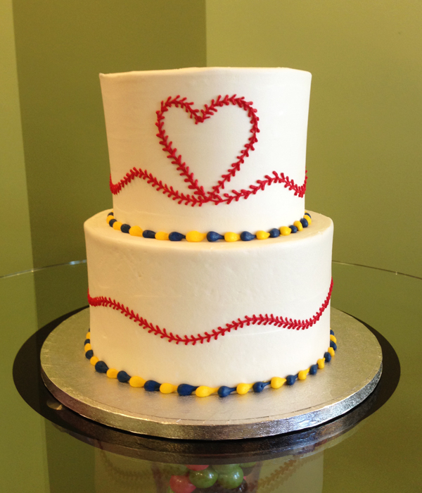 2 Tier Birthday Cake Baseball