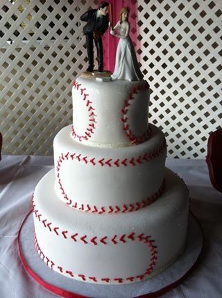 3 Tier Baseball Cake