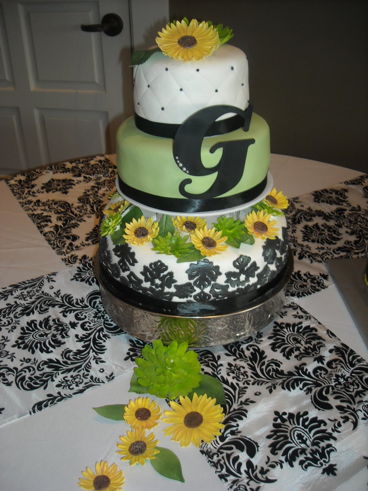 3 Tier Wedding Cake Monogram