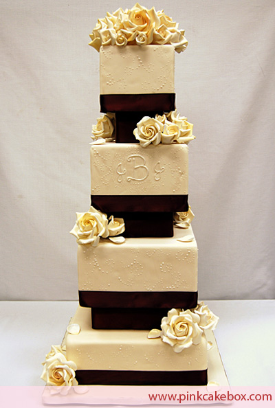 4 Tier Square Wedding Cake