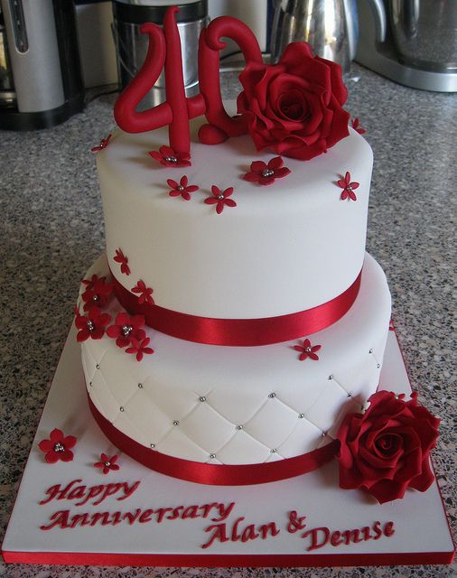 40th Wedding Anniversary Cake