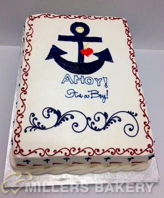 Ahoy It's a Boy Baby Shower Sheet Cake