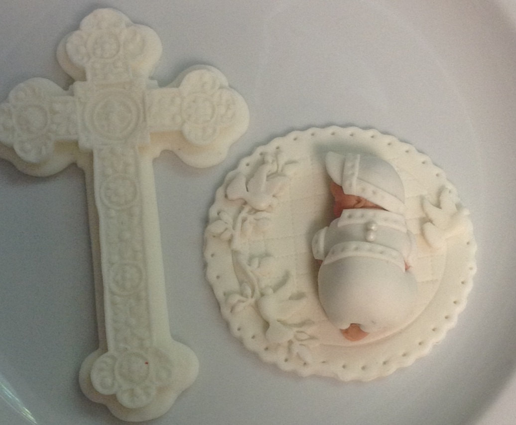 Baby Boy Baptism Cake Topper