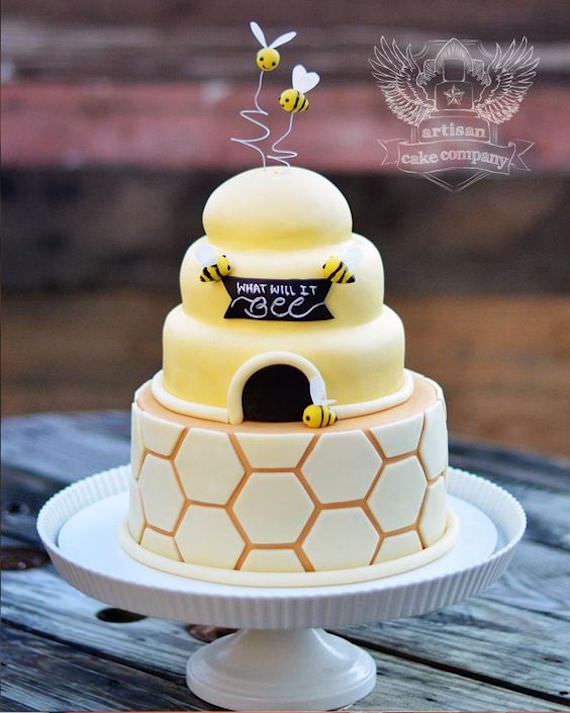 Bee Gender Reveal Party Cakes