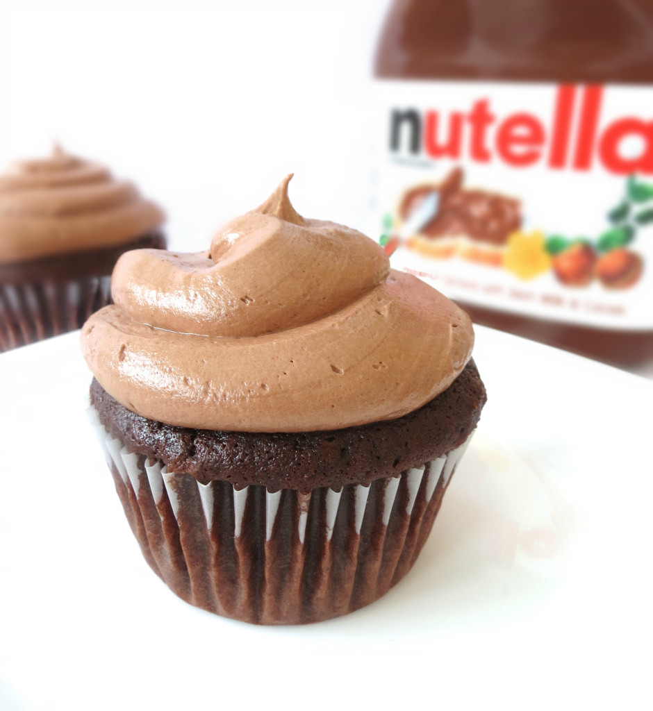 Chocolate Cupcakes with Nutella Frosting