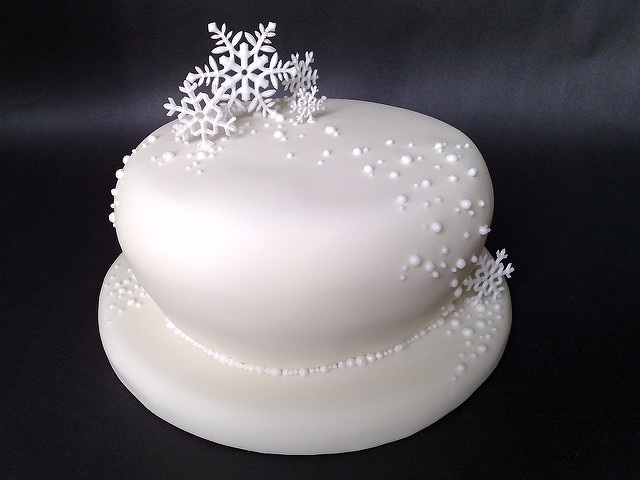 Christmas Cake with Snow