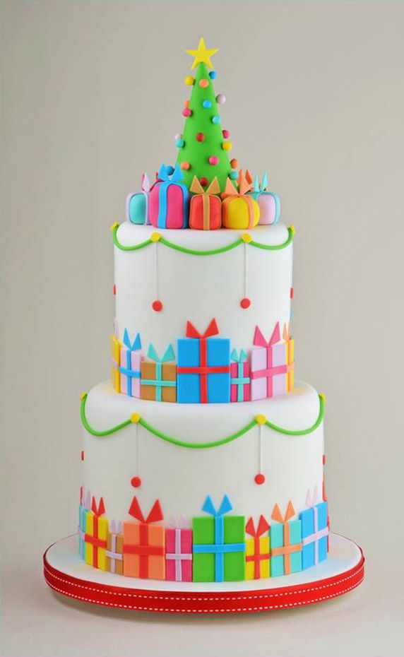 Colorful Christmas Cake