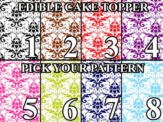 Damask Edible Cake Strips