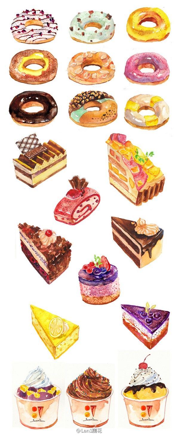 Dessert Food Drawings