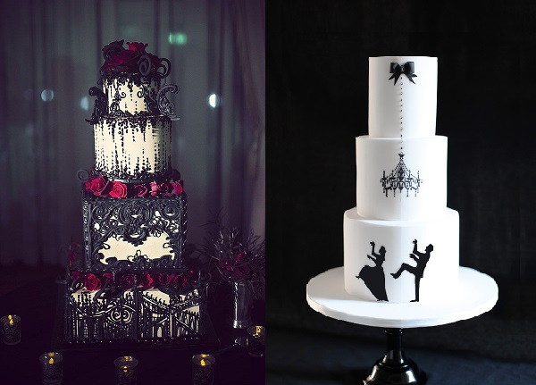 Elegant Halloween Wedding Cake