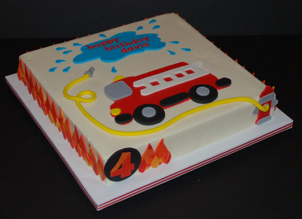 Fire Truck Birthday Sheet Cake