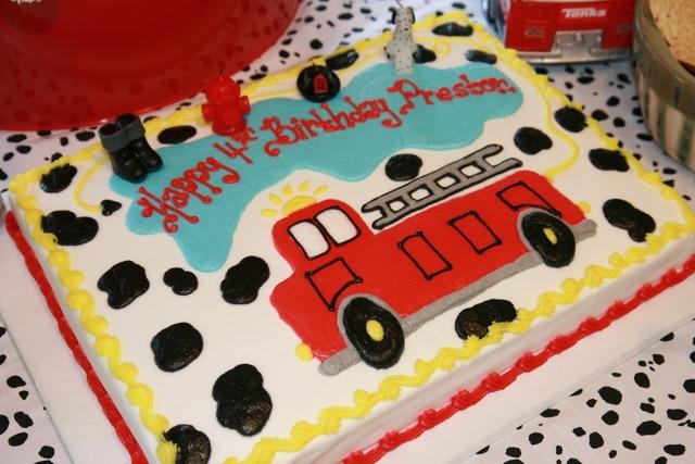 Fire Truck Birthday Sheet Cake