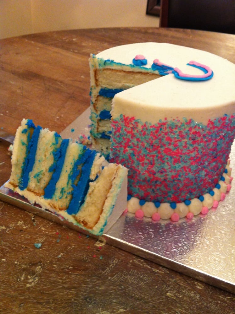 Gender Reveal Cakes with Buttercream Frosting