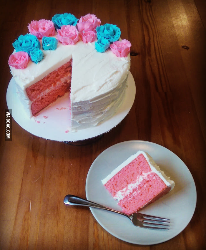 Gender Reveal Cakes with Buttercream Icing