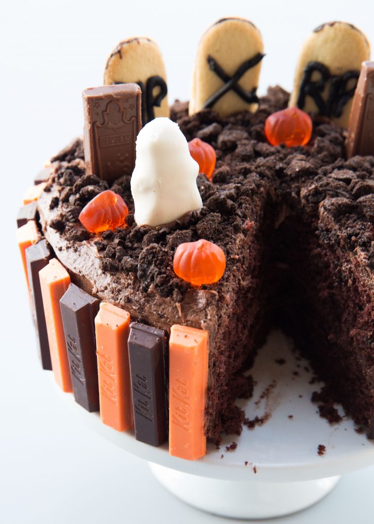 Halloween Graveyard Cake