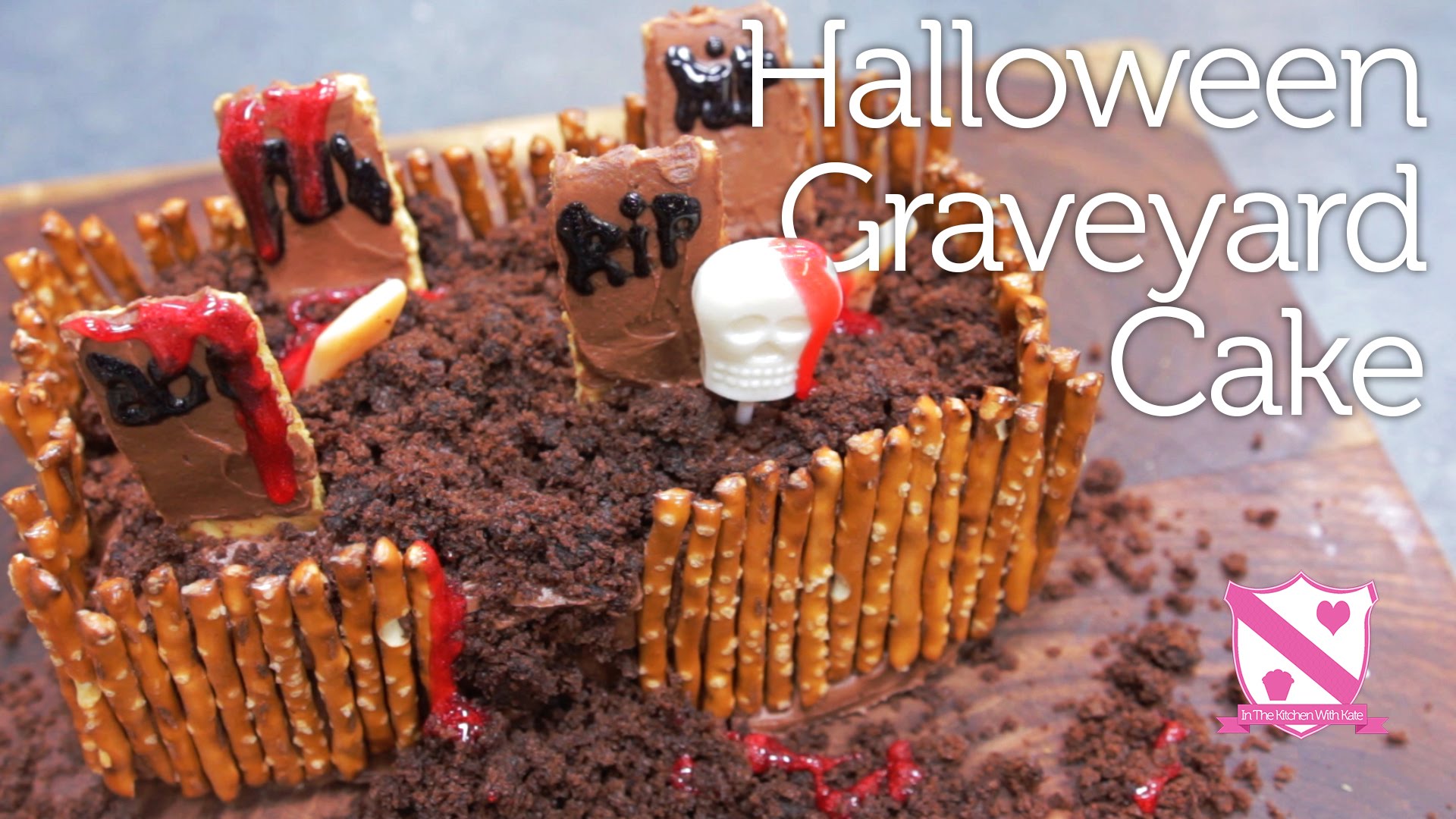 Halloween Graveyard Cake