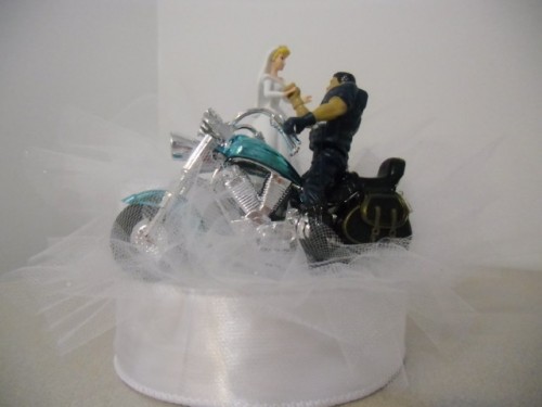 Motorcycle Wedding Cake Topper