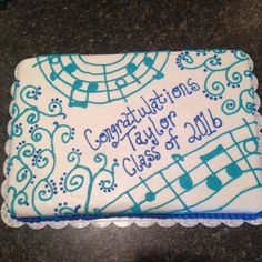 Music Themed Graduation Cake