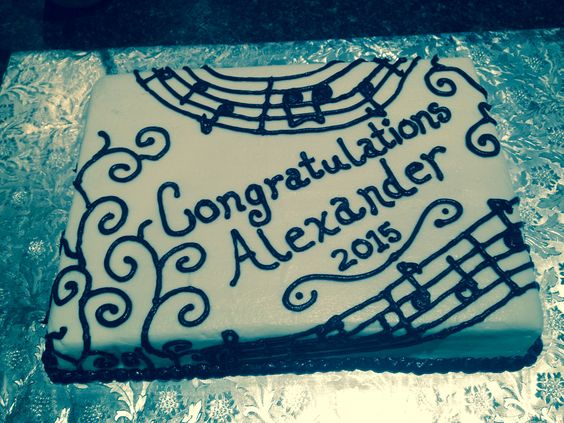 Music Themed Sheet Cake Graduation