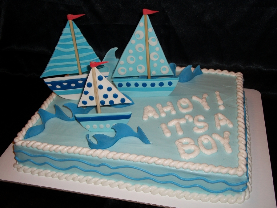 Nautical Baby Shower Sheet Cakes for Boy