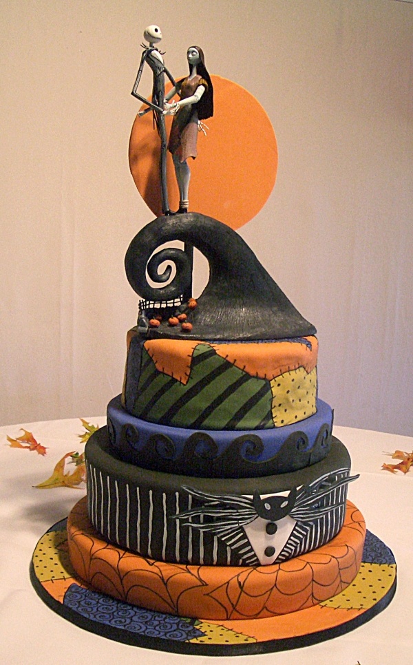 7 Photos of Disney Jack And Sally Wedding Cakes