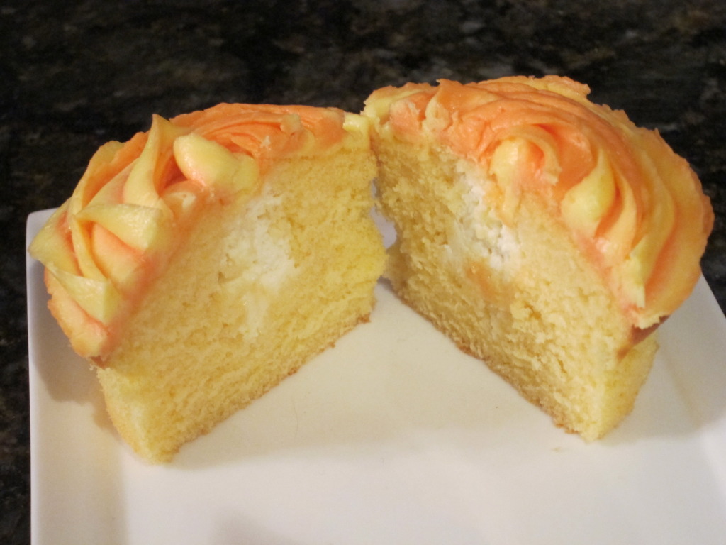 Orange Creamsicle Cupcakes with Filling