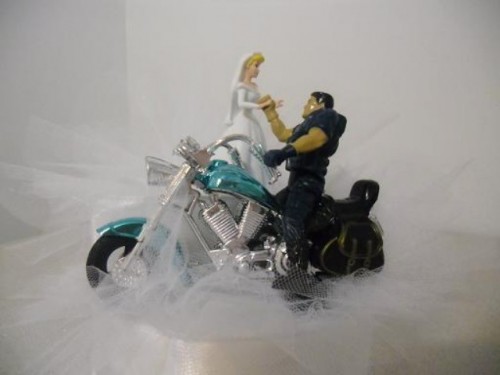 Perfect Wedding Cake Topper Motorcycle With Our Toppers Give The Illusion Of The Couple To Be Married