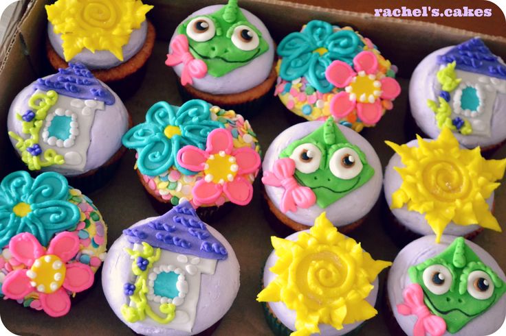 Rapunzel Theme Cupcakes