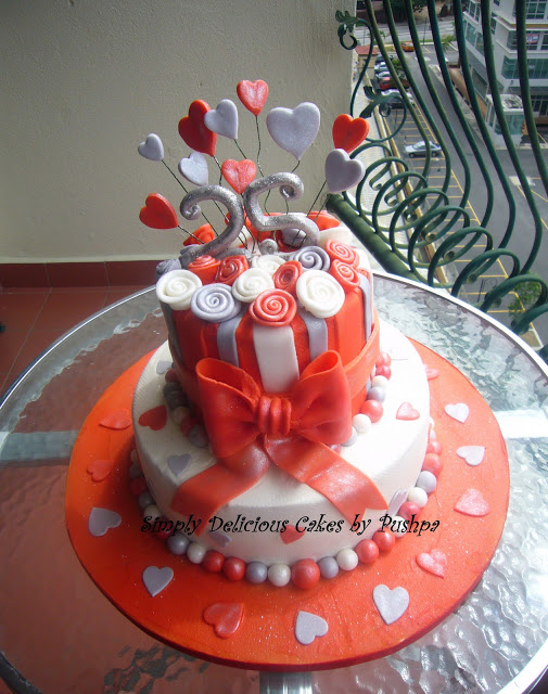 Silver Jubilee Wedding Anniversary Cakes