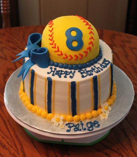 9 Photos of Tiered Softball Cakes