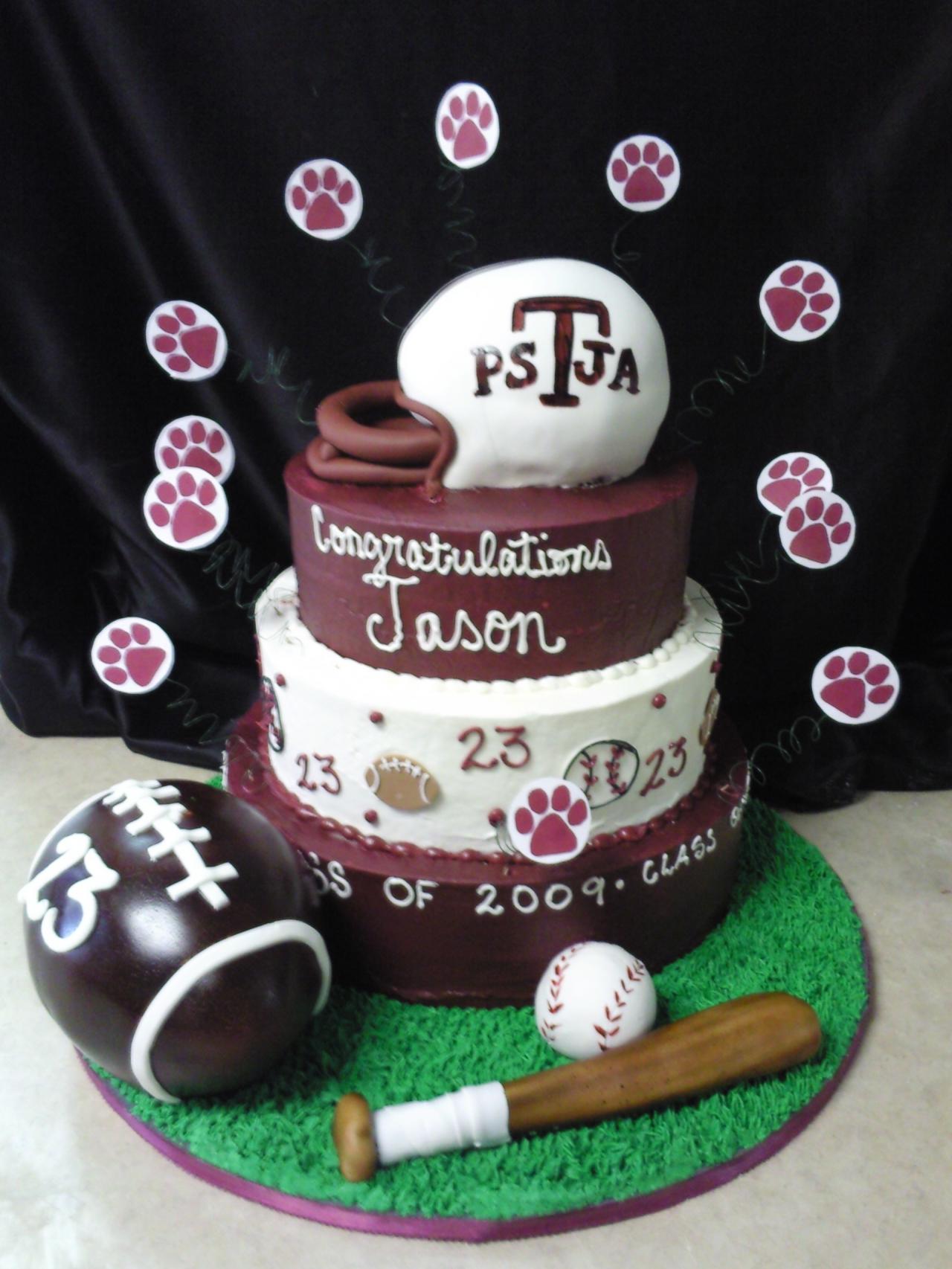 Sports Theme Graduation Cake