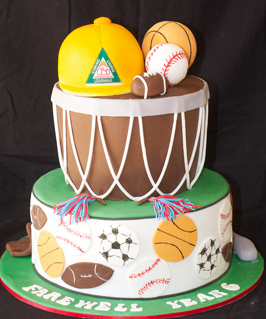 Sports-Themed Graduation Cake