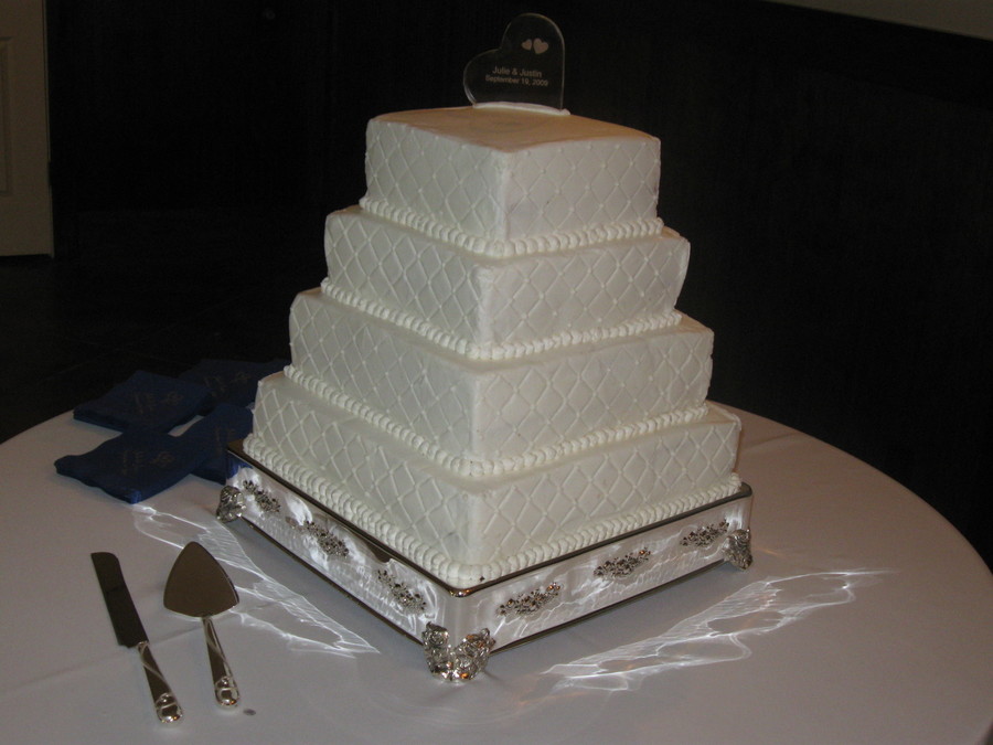 Square Quilted Wedding Cakes