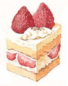 Strawberry Cake Illustration